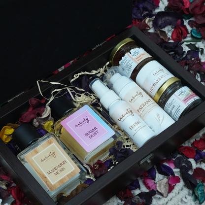 Aura & Indulgence Box, Fragrance, Glow & Gourmet Touch