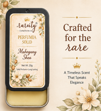 Solid Perfume – 20g Mahogany Shea Fragrance, Alcohol-Free, Beeswax & Shea Butter