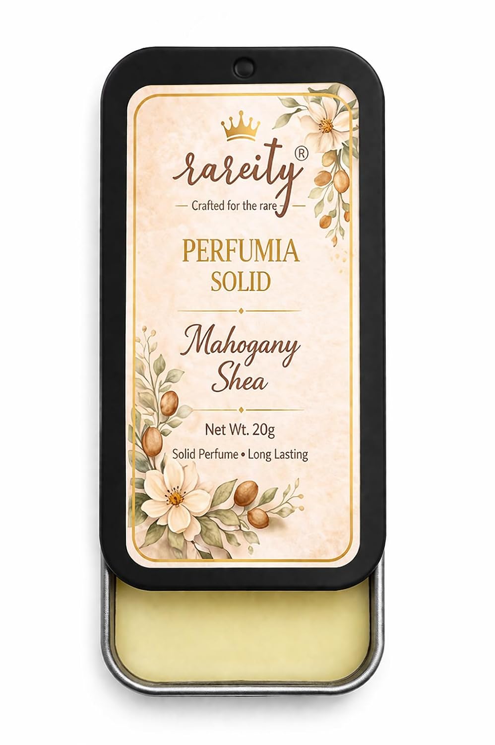 Perfume Solid Perfume Combo Pack of 5 | Bergamot Amber, Mahogany Shea, British Rose, White Royal Oud & Vetiver | Pocket Fragrance Balm | Travel Friendly | 20g Each