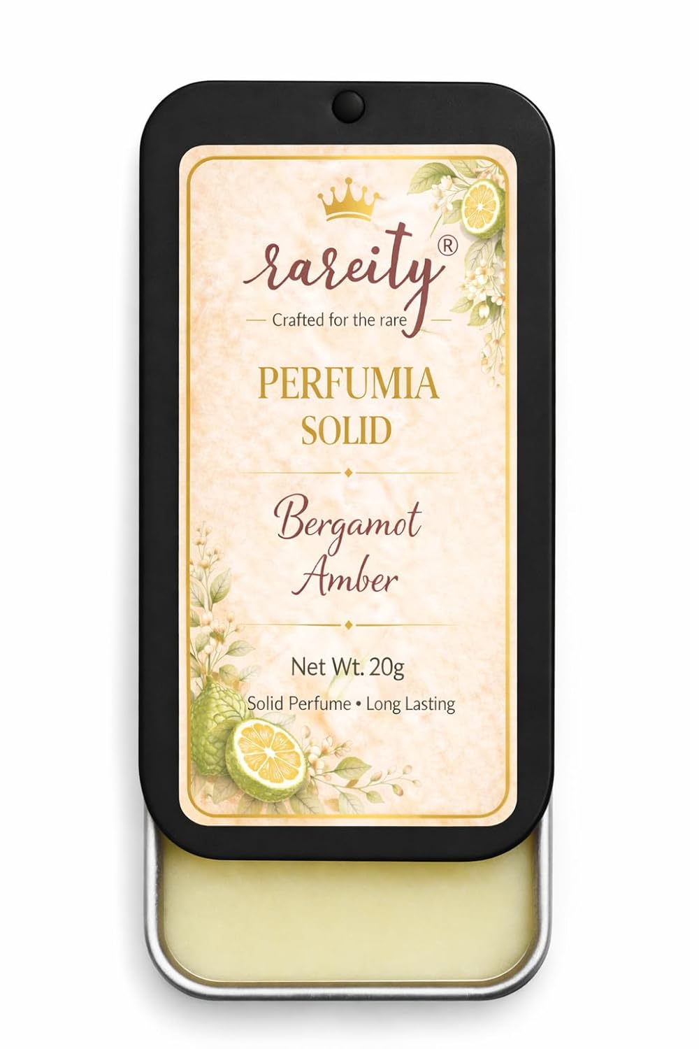 Solid Perfume 20g Bergamot Amber Fragrance, Pocket Perfume, Alcohol-Free