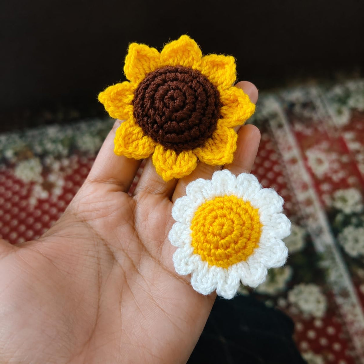 Aromatic Handmade Crochet Hair Band - Scented Sunflower & Daisy Flower Hair Bands