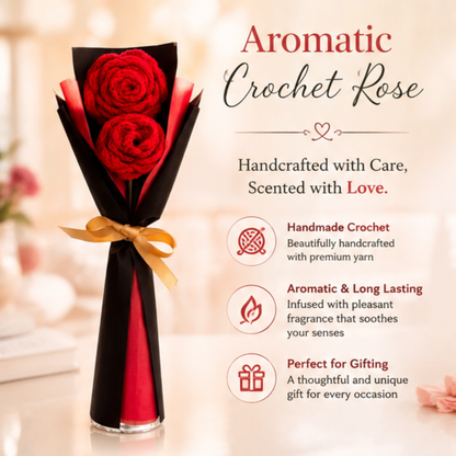 Aromatic Hand Crochet Rose Bouquet- Timeless blooms