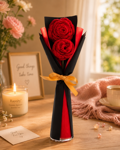 Aromatic Hand Crochet Rose Bouquet- Timeless blooms