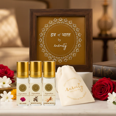 Box Set of 3, Kesar Chandan, Gulaab, Sandalwood, Alcohol-Free Collection