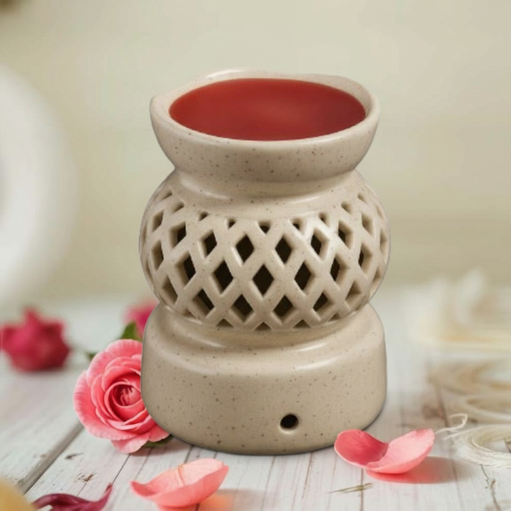 Sandalwood Aroma Melt, Ceramic Jaali Diffuser