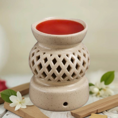 Sandalwood Aroma Melt, Ceramic Jaali Diffuser